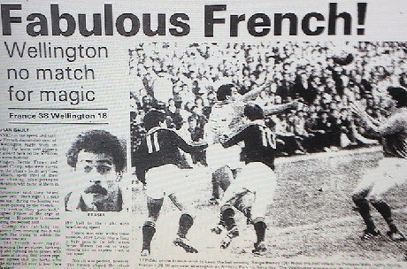 Wellington against international teams: versus France 1984