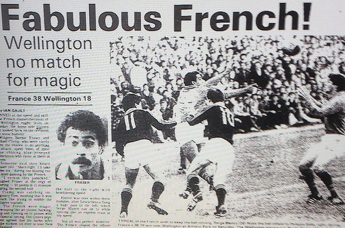 Wellington against international teams: versus France 1984