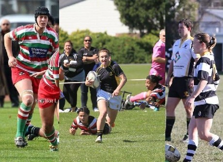 Wellington Pride trio Daals, Kriklanova and Goulden enjoying their club rugby 