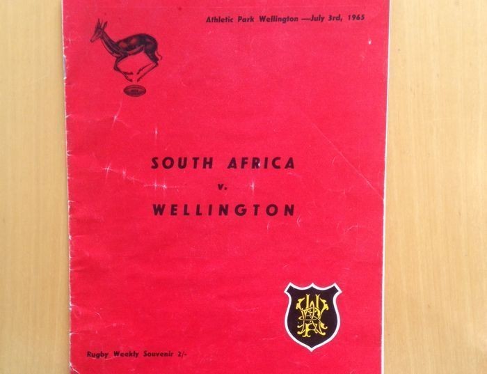 Wellington against international teams: versus South Africa 1965